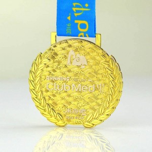 Sublimation Hollow Out Gold Logo Òfo Aṣa Irin School Ipenija Eye Medal Of Honor Climb Desert Marathon Nṣiṣẹ Awọn ami iyin