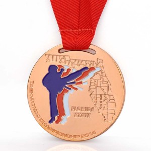 Pemasok Pembuat Medali Cina Plating Glod Custom Metal Taekwondo Medali Holder
