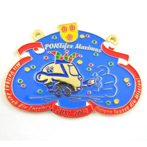 Фабрична директна продажба Горещо продаван персонализиран метален медальон със сублимационна панделка от плат, ремък Fiesta Festival Medal