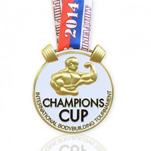 Factory Wholesale Manufacturer Custom Weightlifting Award Sport Medal 3D Metal Powerlifting Medals With Lanyard