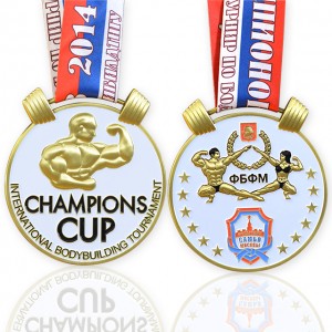 Pabrika nga Wholesale Manufacturer Custom Weightlifting Award Sport Medal 3D Metal Powerlifting Medals Uban sa Lanyard