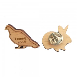 Wood Enamel Lapel Pin Badge Printed Engraved 2d 3d Name Laser Logo Wood Clothes Pins Badge Blank Custom Wooden Pins