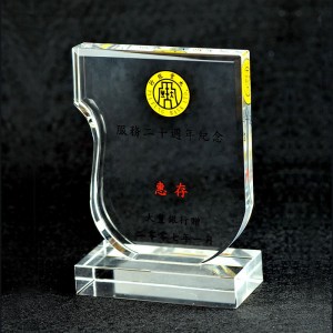 Sublimatioun Sport Concours Event Awards Souvenir Glas Crystal Metal Acryl Crystal Badminton Trophy