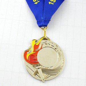 ຄຸນະພາບສູງ 2D Hollow Out Design Plating Gold Sliver Customized Zinc Alloy Blank Metal Medal ລາຄາຖືກ