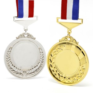 Mataas na Kalidad 2D Hollow Out Design Plating Gold Sliver Customized Murang Zinc Alloy Blank Metal Medal