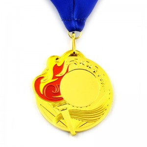 Висококачествен 2D издълбан дизайн Покритие от златни ленти Персонализиран евтин метален медал от цинкова сплав