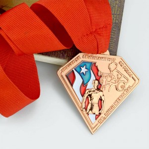 ʻO nā mea kūʻai kūʻai kūʻai maʻamau 3D Logo Plating Copper Metal Sublimation Enamel Sports Souvenir Medals