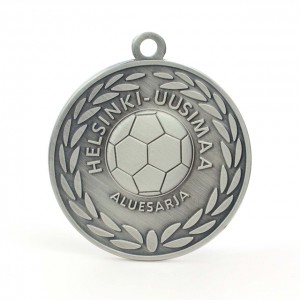 ຂາຍສົ່ງ Custom Design ຫັດຖະກໍາໂລຫະທີ່ລະນຶກ ສັງກະສີ Alloy Blank Gold Silver Copper Football Soccer Medals