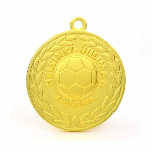 Venda a l'engròs de disseny personalitzat Metall de records artesanals d'aliatge de zinc en blanc or plata coure medalles de futbol de futbol