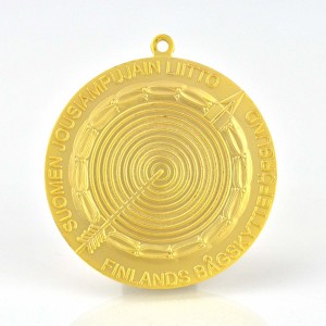 Оптом арзан сублимация салт бош алтын жалатылган сувенир металл спорт сыйлык медалы жана лента менен Trophy
