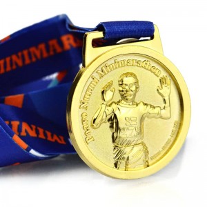 Sublimation Marathon Sport Running Mendulo Mwamakonda Mendulo ya 3D Gold Sliver ndi Trophies Metal Track And Field Medals