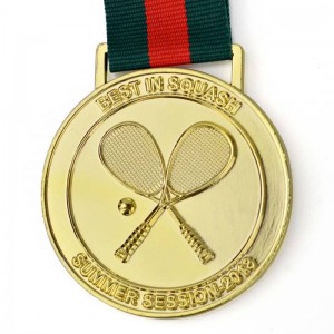 Sen pedido mínimo Medallas e cintas en branco á venda Premio deportivo do campión da competición Medalla de bádminton de metal de bronce ouro prata personalizada