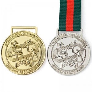 Sublimasie Marathon Sport Hardloop Wedloop Medalje Gepasmaakte 3D Goue Sliver Medalje en Trofeë Metaal Baan en Veld medaljes
