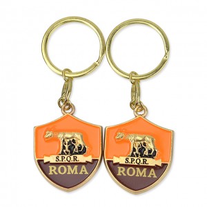 Cadeaux de promotion d'entreprise de luxe porte-clés porte-clés logo personnalisé en métal double face