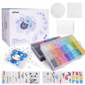 Nyankomst 48 farger 9600 stk 5 mm Midi Artkal perler Håndlagde DIY Kids Lekesett Fuse Beads Craft Kit med tilbehør