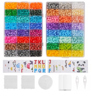 Sabon Zuwan 48 Launuka 9600pcs 5mm Midi Artkal Beads Diy Kids Abin Wasa Na Hannu Saita Fuse Beads Craft Kit Tare da Na'urorin haɗi