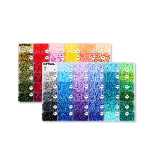 مجموعة خرز Artkal Fuse 72 لونًا 11,600 قطعة مجموعة خرز ذوبان متوافقة مع خرز Perler Hama Beads، مجموعة خرز فيوجن مع 5 ورق كي في صندوق شبكي