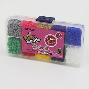 საგანმანათლებლო ხელნაკეთი სათამაშო CC10 Artkal Fuse Bead უჯრის კომპლექტი 10 ფერის 5400 მძივის ჩათვლით Hama Perler Beads Box Set