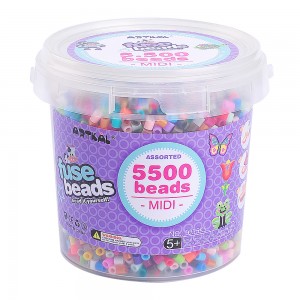 Heißer Verkauf Artkal Perlen 5500 Stück Perlen 20 Mix Farben 5mm Midi Perler Sicherungsperlen Eimer Set