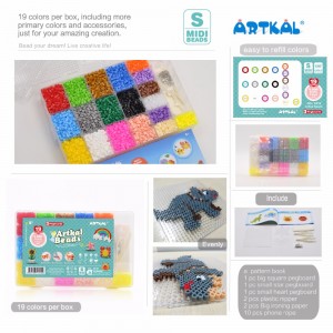CS19 Perler Artkal beads 5mm 19colors Hama Beads Artkal Fius Box Set untuk Mainan Pendidikan Kanak-kanak