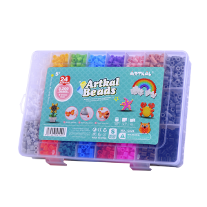 Groothandel edukatyf boartersguod Artkal Beads 24 Kleuren 5mm Midi Hama Perler Beads Fuse Bead Box Set