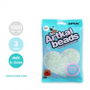 Plastik Fusion Beads 5mm Artkal Beads 1000 Beads Packaging Per Bag 206 Faarwen Wielt Vun