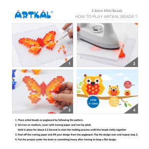 Xoguetes educativos por xunto Artkal Beads 24 cores 5mm Midi Hama Perler Beads Fuse Bead Box Set