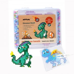 Artkal-Kit de cuentas de fusible MixColors de 5mm, dinosaurio Hama para niños, juguete creativo artesanal, manualidad para regalo hecha a mano, cuentas de planchado en caja