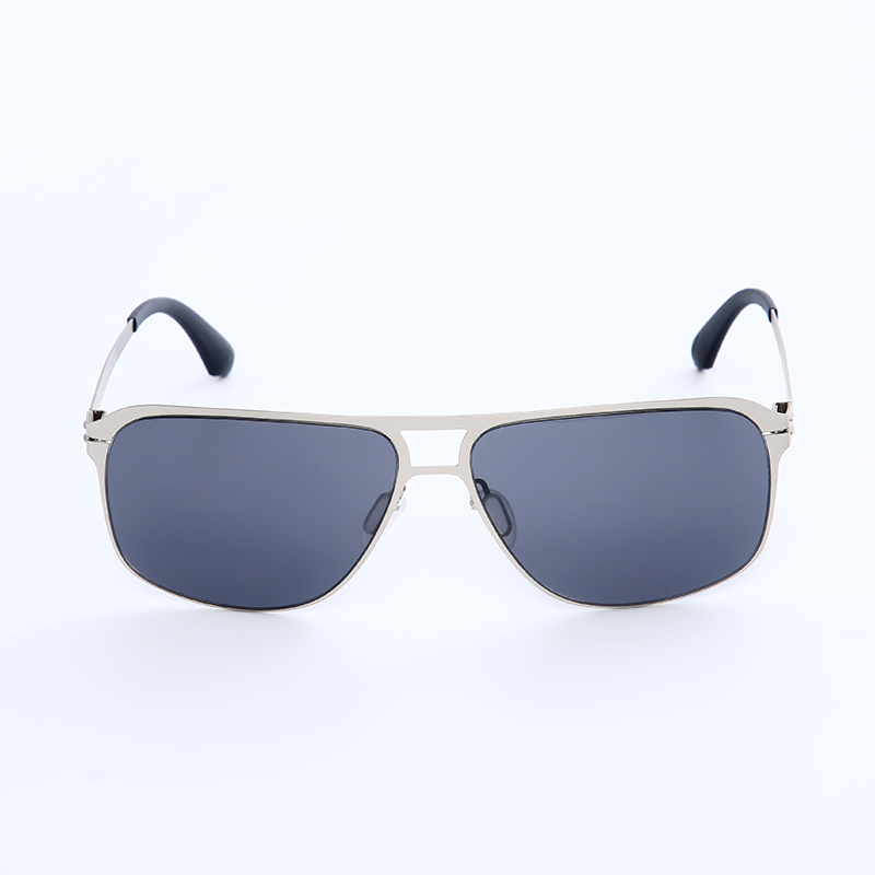 802 Steel Frame Sunglasses Ergonomic Mirror Legs ແວ່ນຕາກັນແດດທີ່ມີຄຸນນະພາບສູງບໍ່ມີ Screw ອອກແບບແວ່ນຕາກັນແດດບໍ່ມີ Screw Stainless Steel Sunglasses