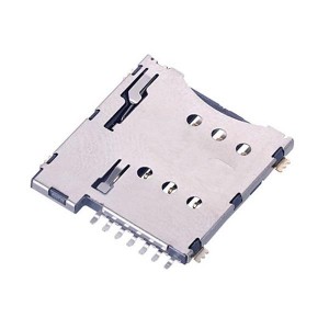 SI62C-01200 Mikro SIM Kart Konektörü H=1.35mm set üstü kutu cihazları için sim tutucu