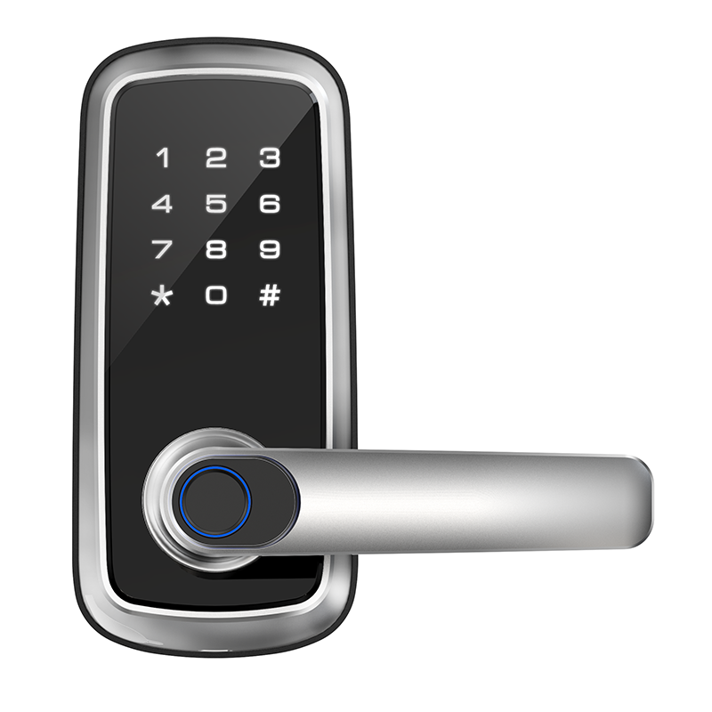 Elektroniskā pirkstu nospiedumu inteliģentā tastatūras durvju slēdzene ar rokturi