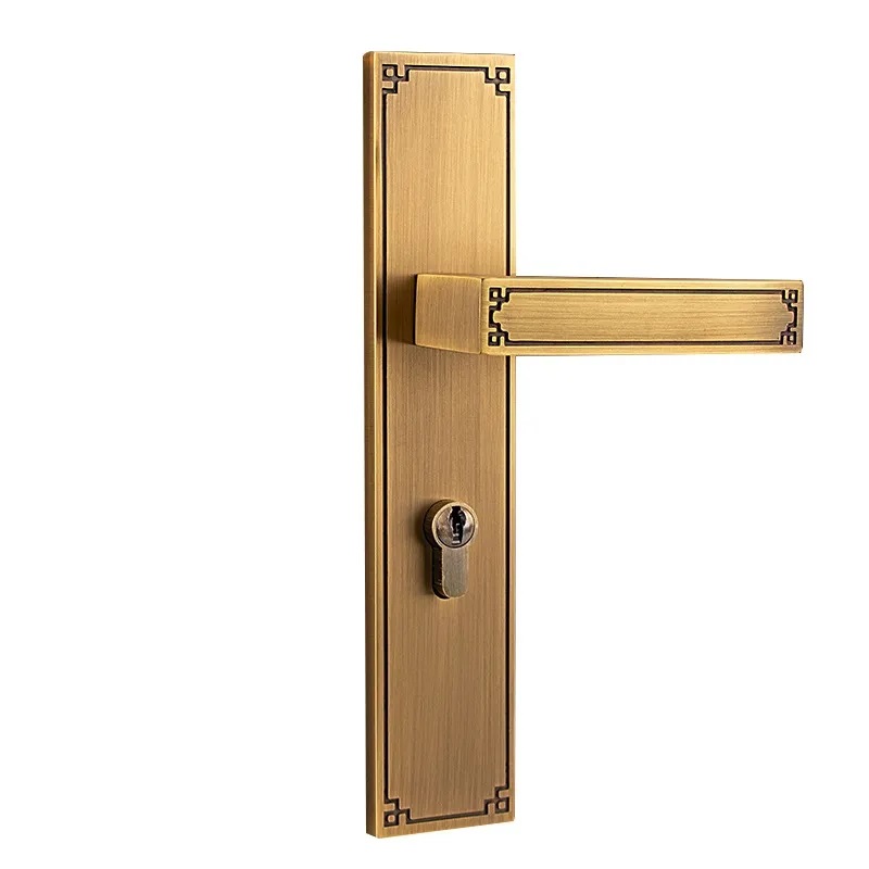 Home Hardware Interior Fancy Golden Heavy Duty Brass Door Lever Handle