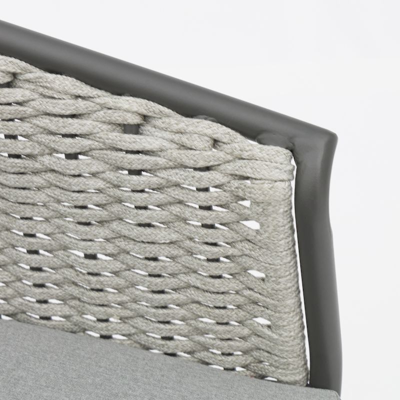 Stohovacia jedálenská stolička AV-301 olefínové ploché lano s hliníkovým rámom