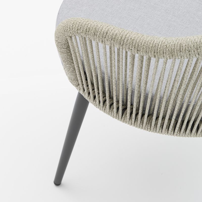 Крісло АВ-99 олефінове мотузкове плетіння з алюмінієвим каркасом, включаючи подушку з олефінової тканини