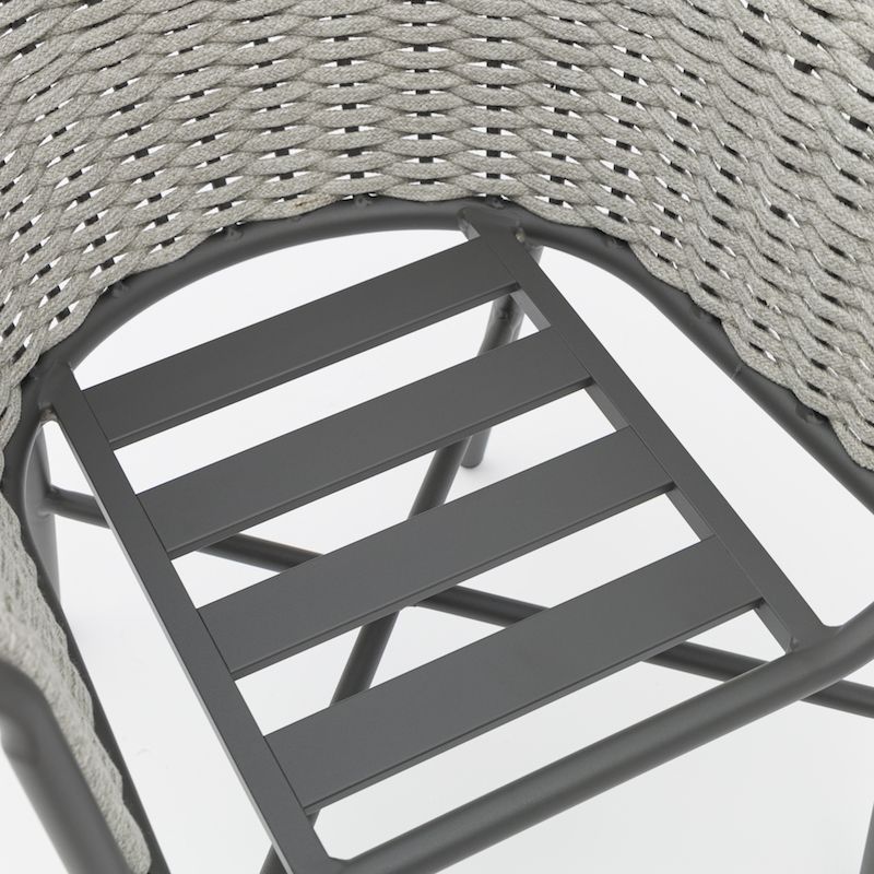 Stohovacia jedálenská stolička AV-301 olefínové ploché lano s hliníkovým rámom