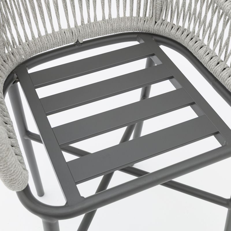 Stohovacia barová stolička AV-180H s olefínovým povrazom s hliníkovým rámom