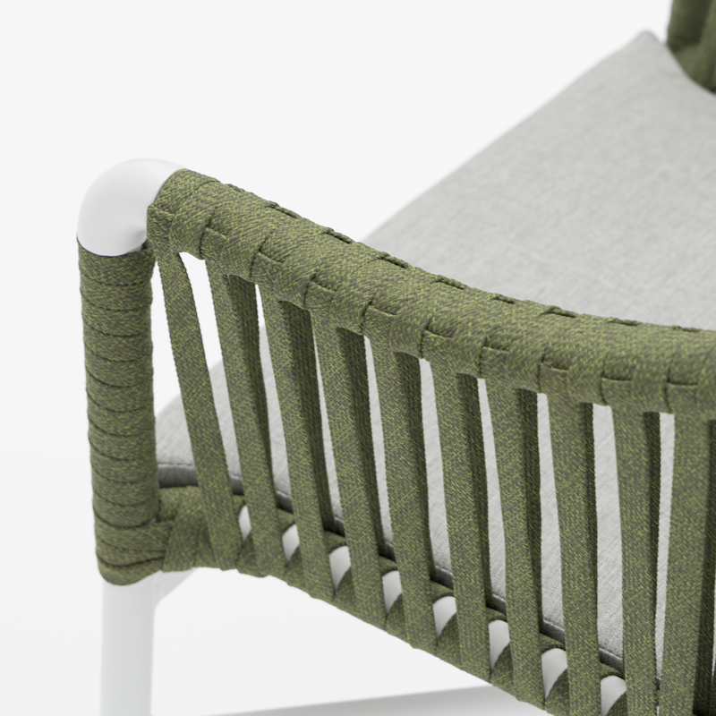 Крісло АВ-02 канатне плетіння з алюмінію в комплекті з подушкою сидіння