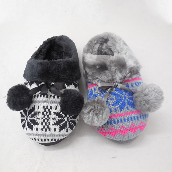women’s Girls Fairy snowy Knit Slippers Fleece Lined House Shoe Featured Image