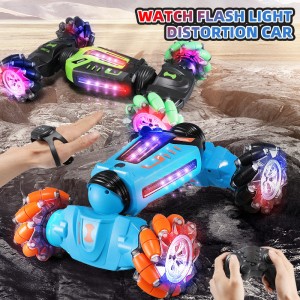 RC Car 2.4g, Four-Wheel Drive Teisting Car, 360° Universal Drift, Cool Light Effects Distortion, For Boys Gesture RC Stunt Car for Age 4-12 with Music Toy