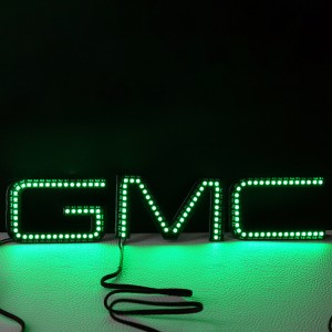 Osvetljen večbarvni LED emblem GMC z univerzalnim nosilcem Značka z logotipom GMC