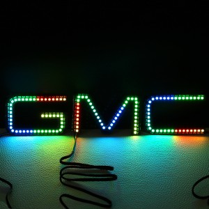 Значка со логото на GMC со универзална монтажа со светлечки GMC повеќебоен LED амблем