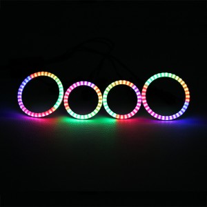Hot Sale RGB Chasing Color Led Smoked Halo Diffuser Ringen foar auto-koplampen