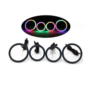 លក់ក្តៅ RGB Chasing Color Led Smoked Halo Diffuser Rings សម្រាប់ចង្កៀងមុខរថយន្ត
