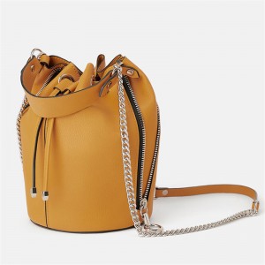 Custom PU Leather Handbag Stylish Women Mini Bucket Bag