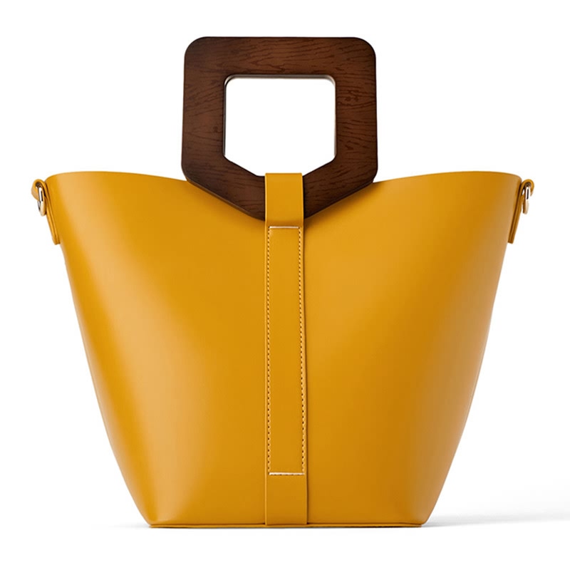 OEM Customized Leather Women Bucket Shopper Handbag Purse Featured Image