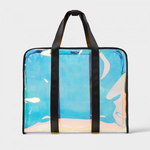 Custom Waterproof Hologram Clear Fashion Duffle Weekender Bag For Men