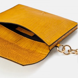 Custom Croc Leather Women Envelope Clutch Bag Wristlet Pouch Manufacturer