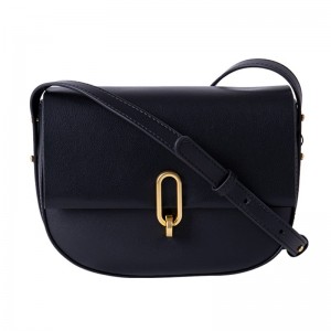 Custom Smooth Leather Saddle Crossbody Bag Shoulder Handbag Purse For Women