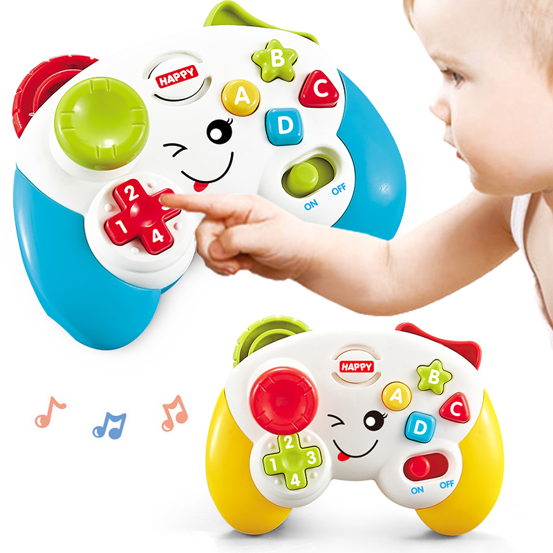 Infant Sensory Stimulation Development Toys Pretend Video Game Montessori Educational Baby & Toddler Toys with Light and Music