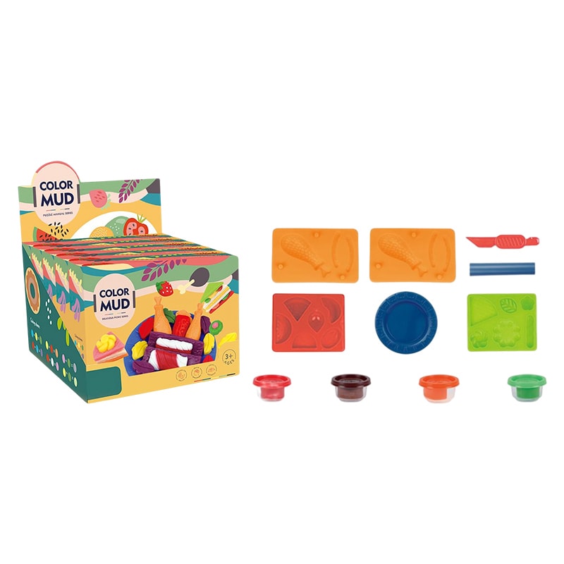 Детский развивающий забавный набор для теста, комплект игровых аксессуаров, креативный DIY, цветная грязь, пластиковые формы для резки, детские глиняные игрушки ((3)